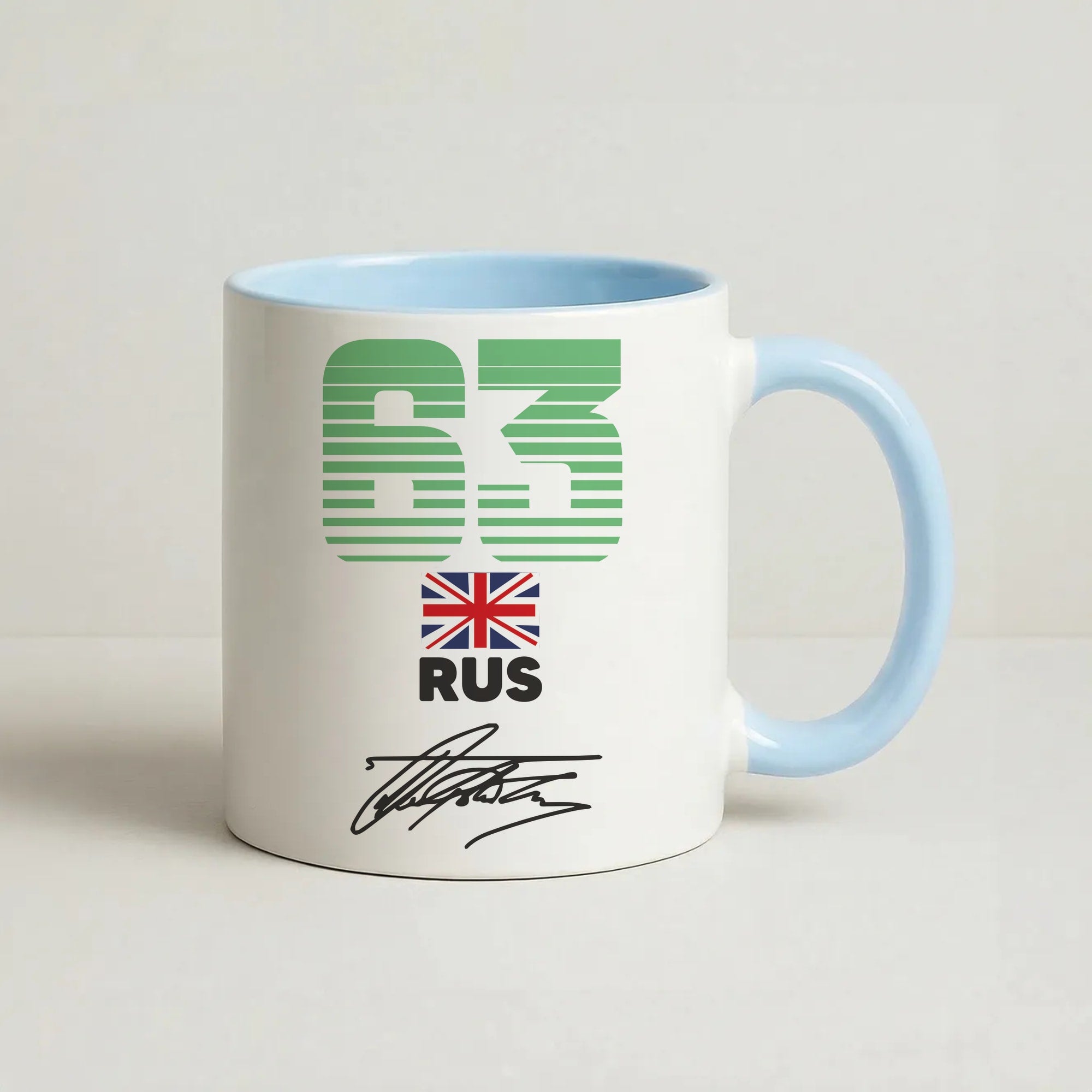 George Russel - F1 Coffee Baby Blue Mug