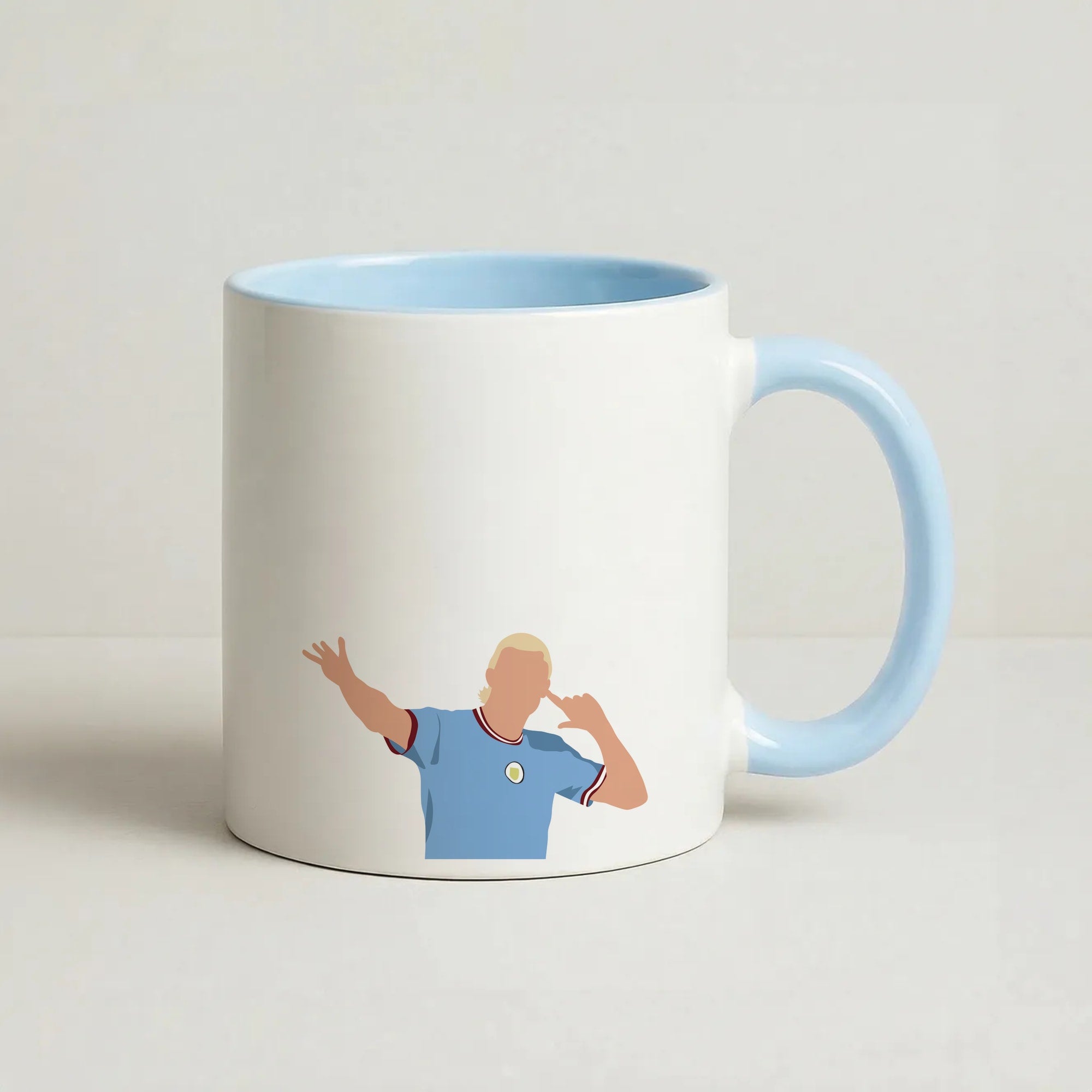 Haaland - Football Coffee Baby Blue Mug
