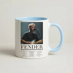 Fender Orange Song List Coffee Baby Blue Mug