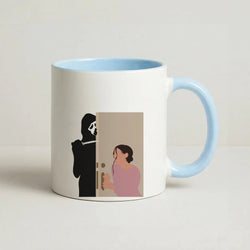 Tara And Ghostface - Scream Coffee Baby Blue Mug