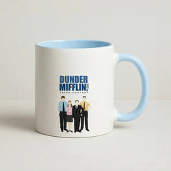 Office Cartoon - Dunder Mifflin Coffee Baby Blue Mug