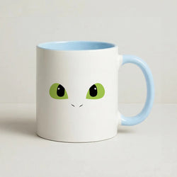 Black Fury Dragon Face Coffee Baby Blue Mug