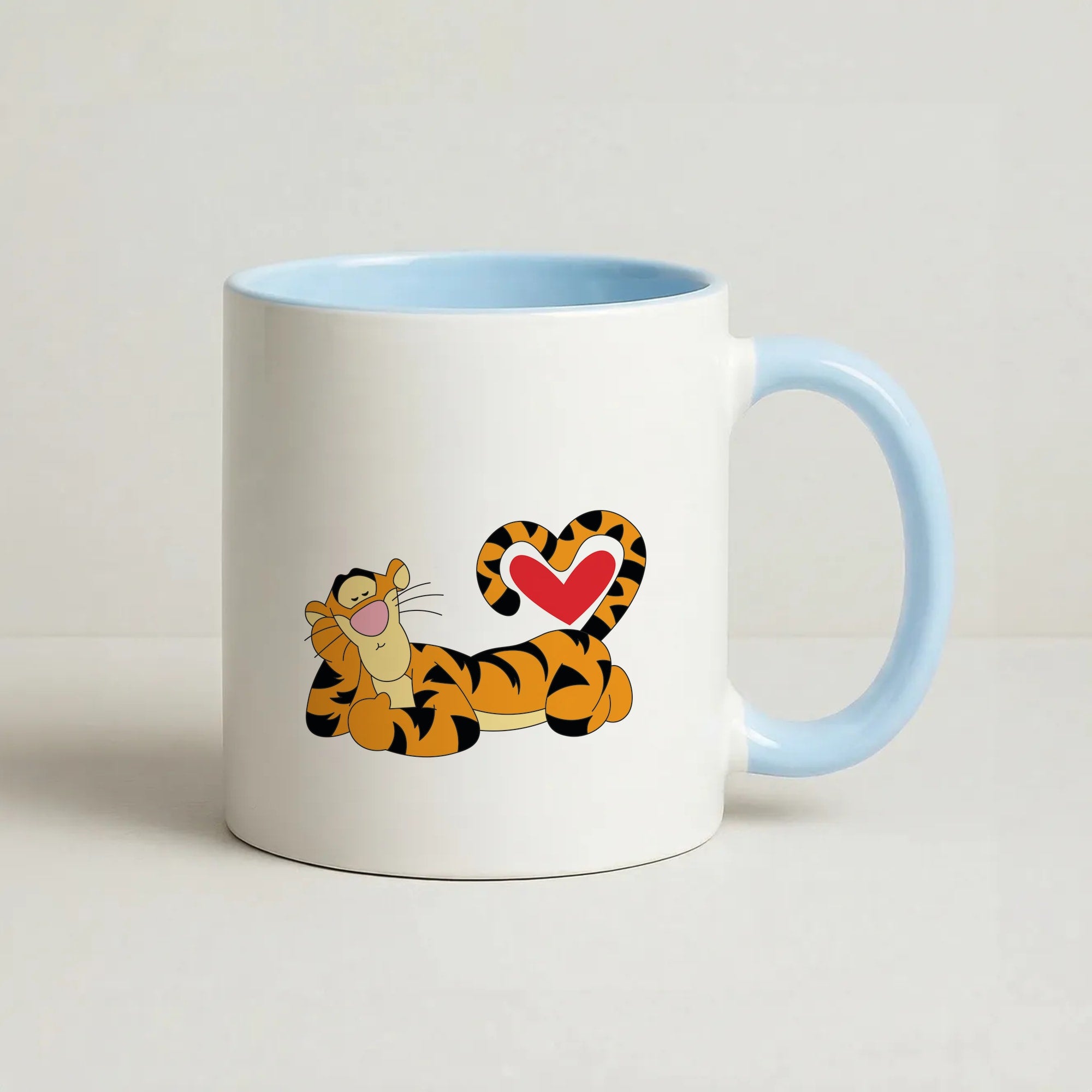 Tiger Valentine's Coffee Baby Blue Mug