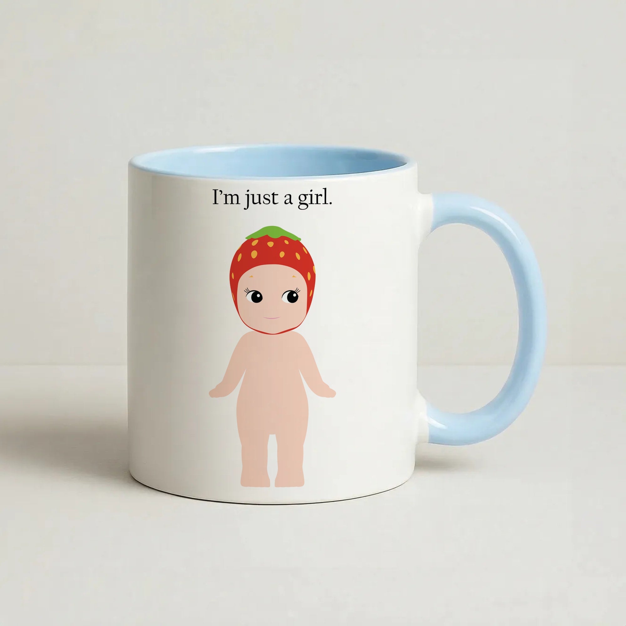 I'm Just A Girl Coffee Baby Blue Mug