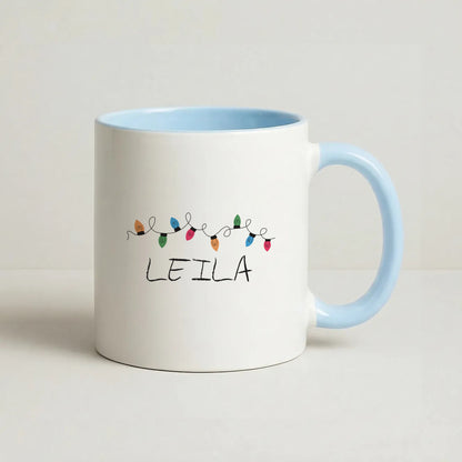 Fairy Lights - Personalised Stranger Coffee Baby Blue Mug