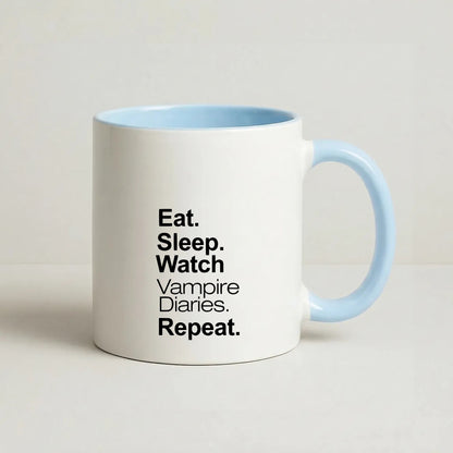 Eat Sleep Watch VPD Repeat Coffee Baby Blue Mug