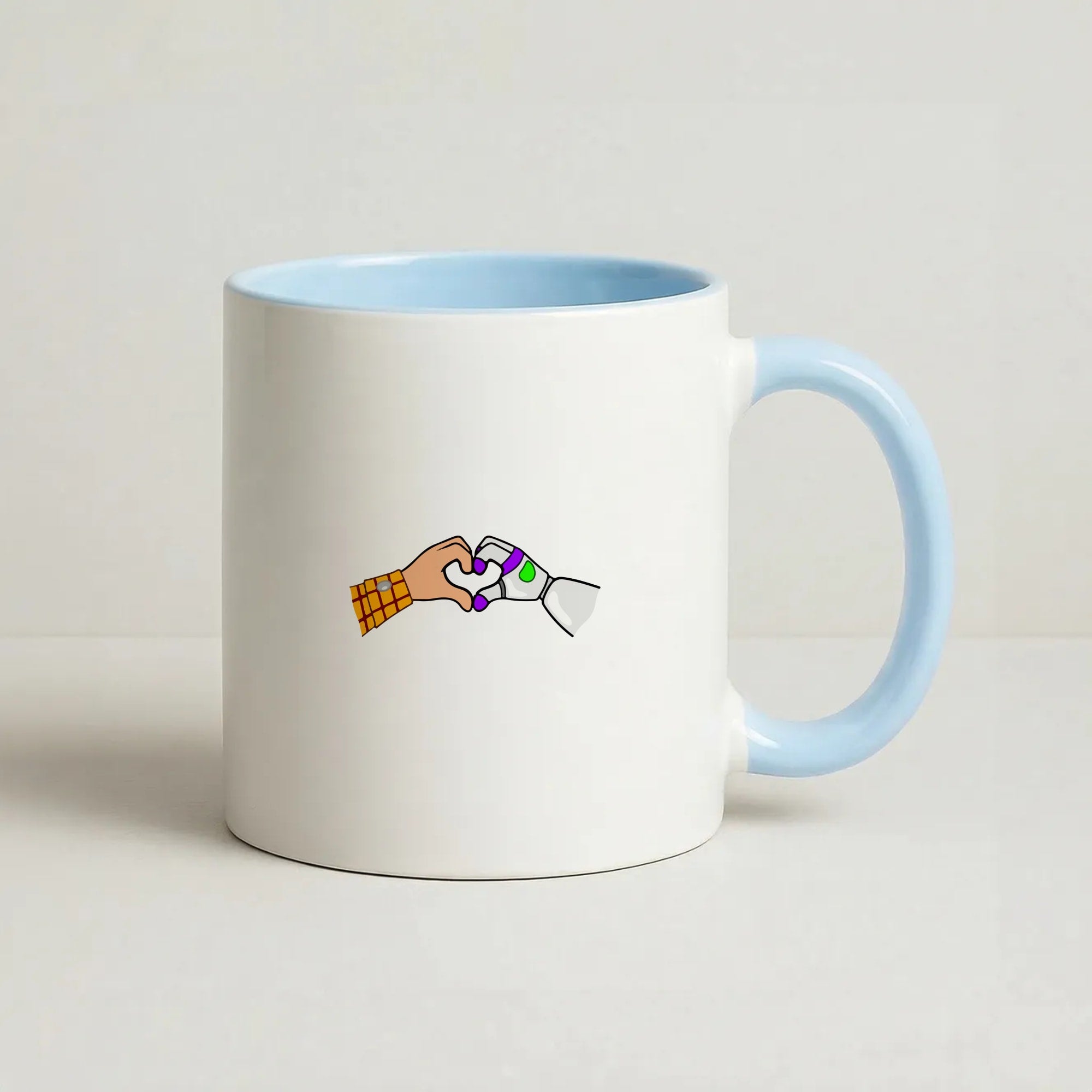 Woody And Buzz Love Coffee Baby Blue Mug