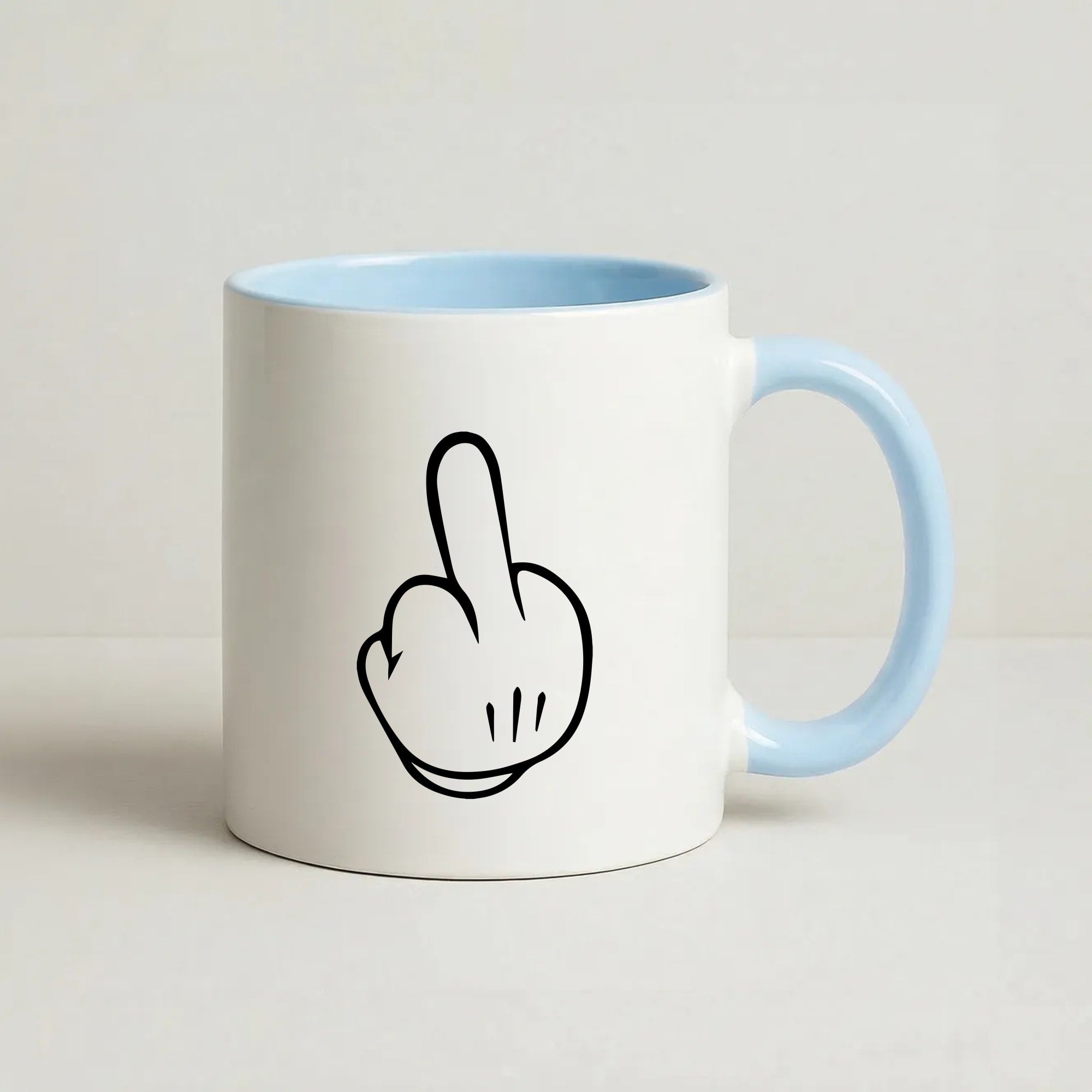 Fairytale Mouse Middle Finger Coffee Baby Blue Mug