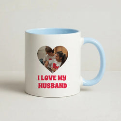 I Love My Husband - Personalised Couples Coffee Baby Blue Mug