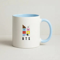 BT21 K-Pop Band Logo Coffee Baby Blue Mug