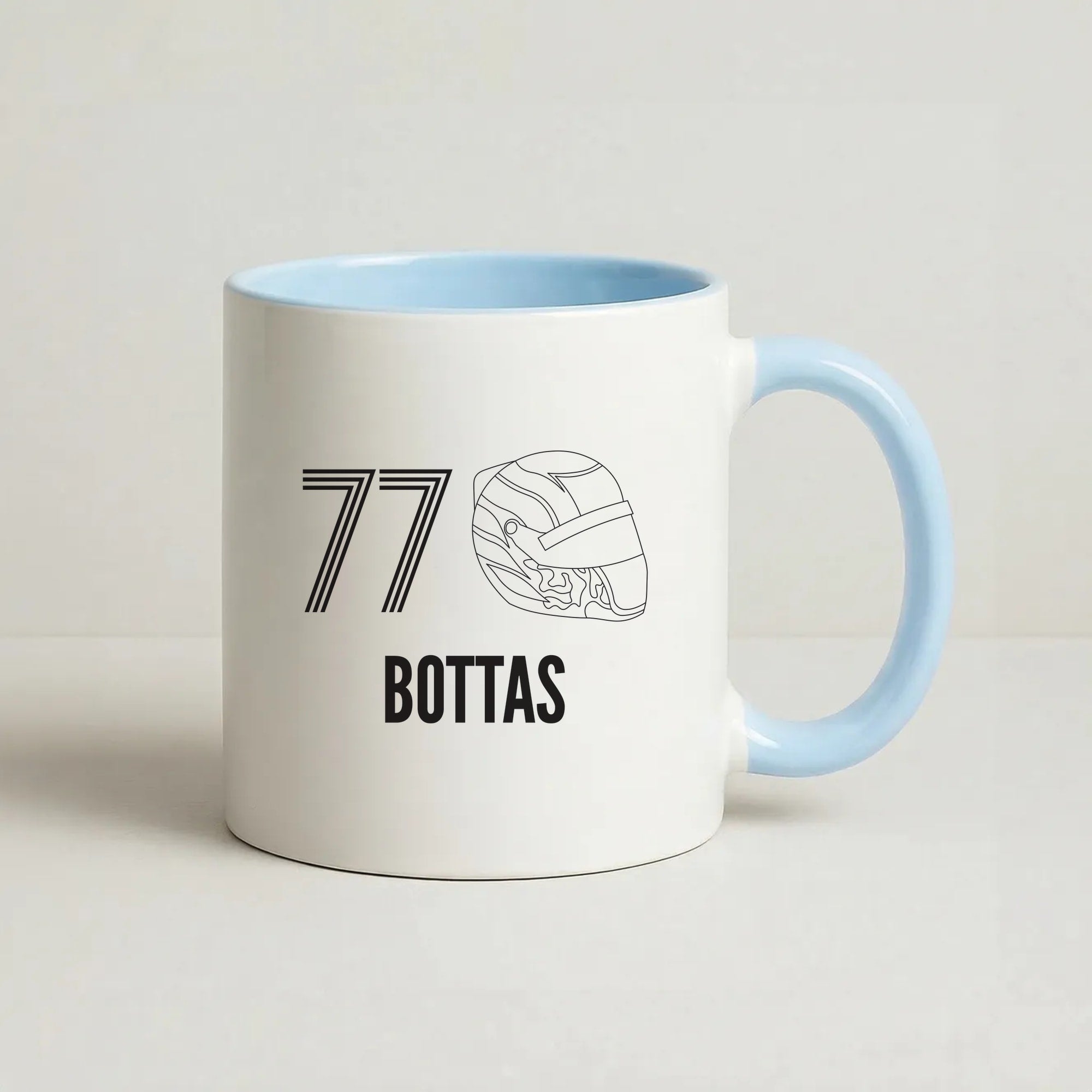 Bottas Helmet 2026 Coffee Baby Blue Mug