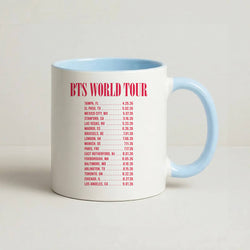 K-Pop Band World Tour List 2026 Coffee Baby Blue Mug
