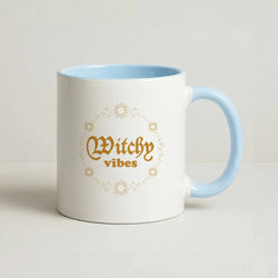 Witchy Vibes Green Coffee Baby Blue Mug