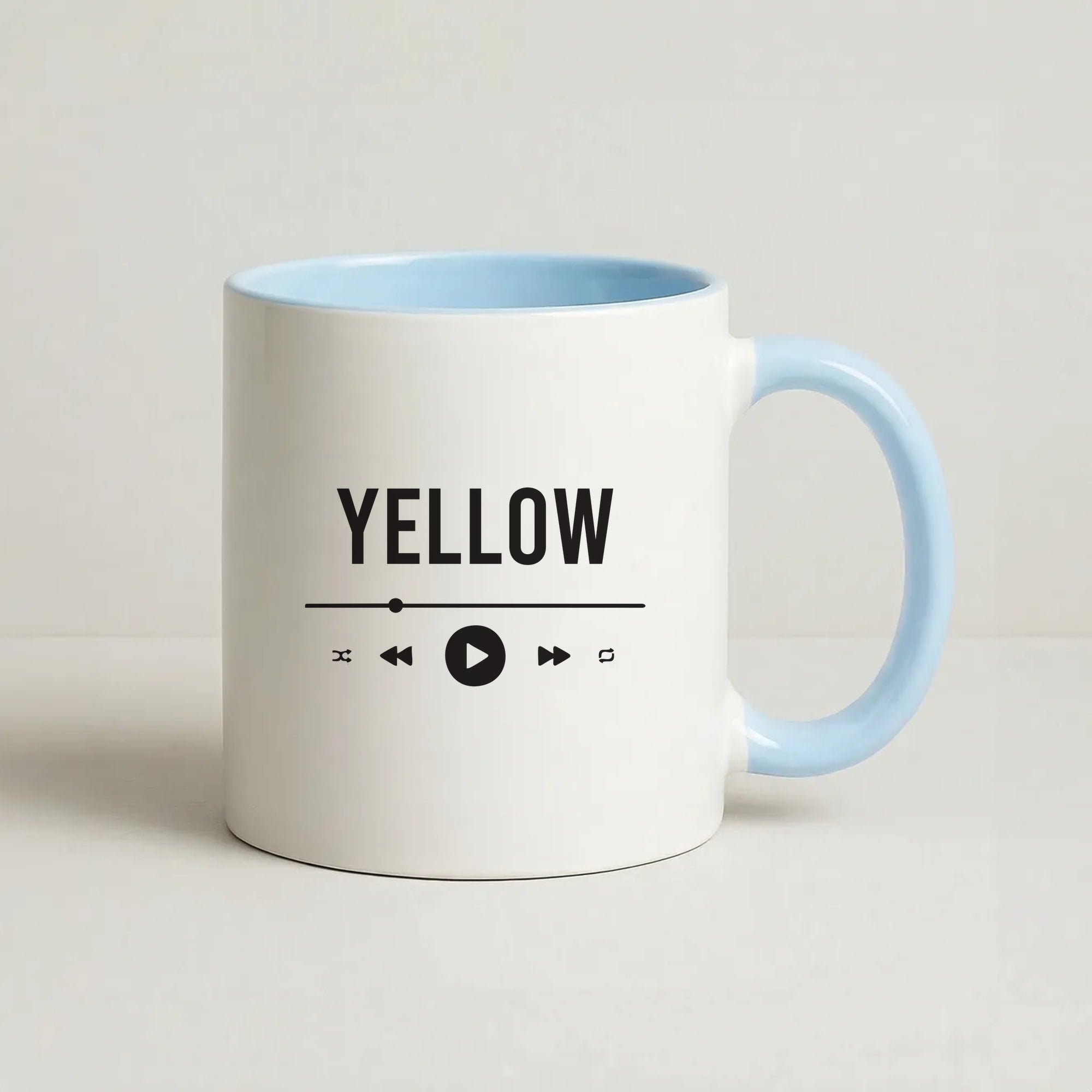 Yellow Music Player Coffee Baby Blue Mug