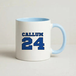 Dark Blue - Personalised Football Coffee Baby Blue Mug