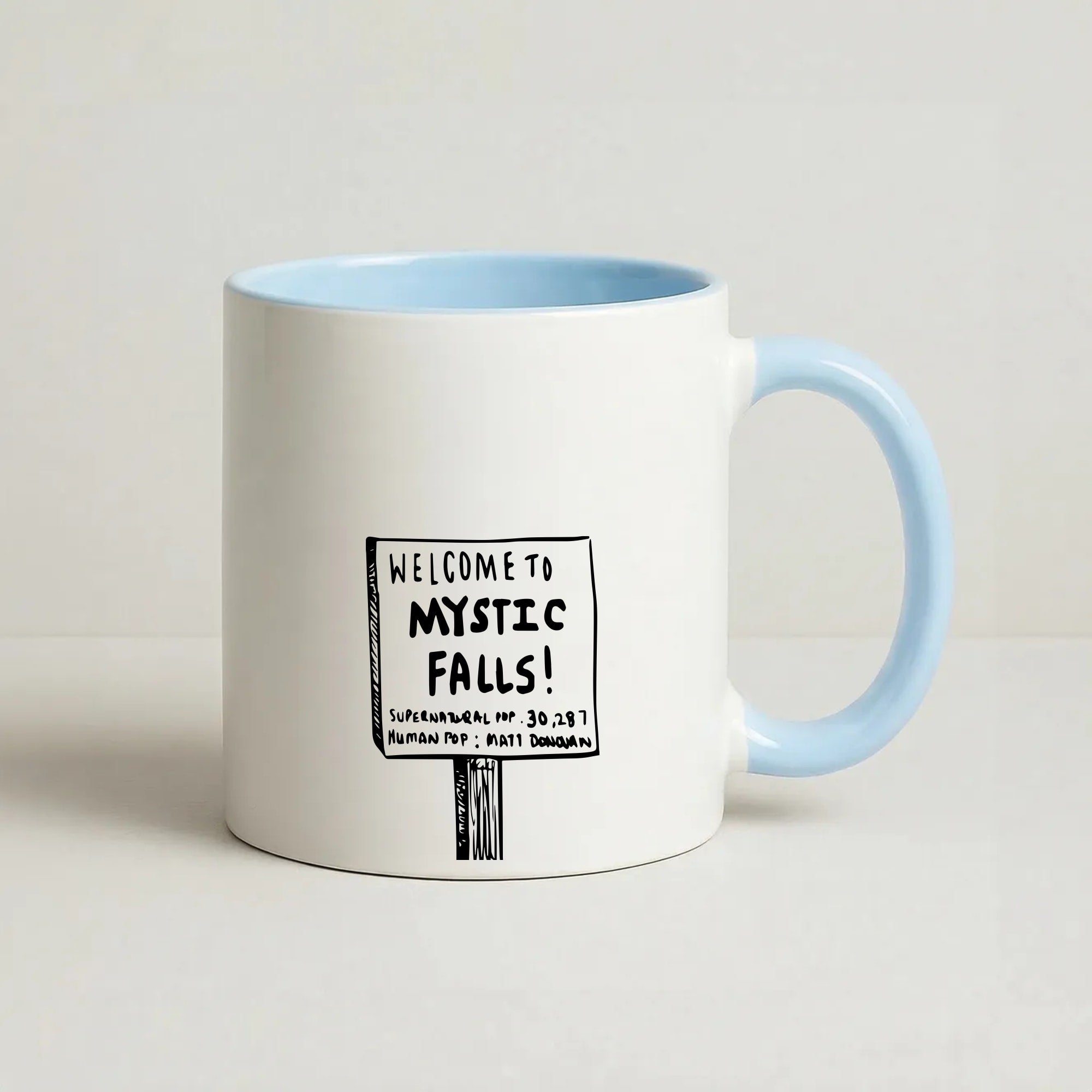 Welcome to Mystic Falls - VD Coffee Baby Blue Mug