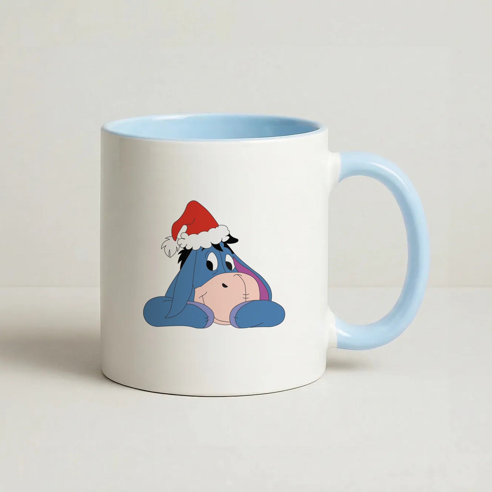 Donkey Pattern Christmas Coffee Baby Blue Mug
