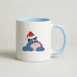 Donkey Pattern Christmas Coffee Baby Blue Mug