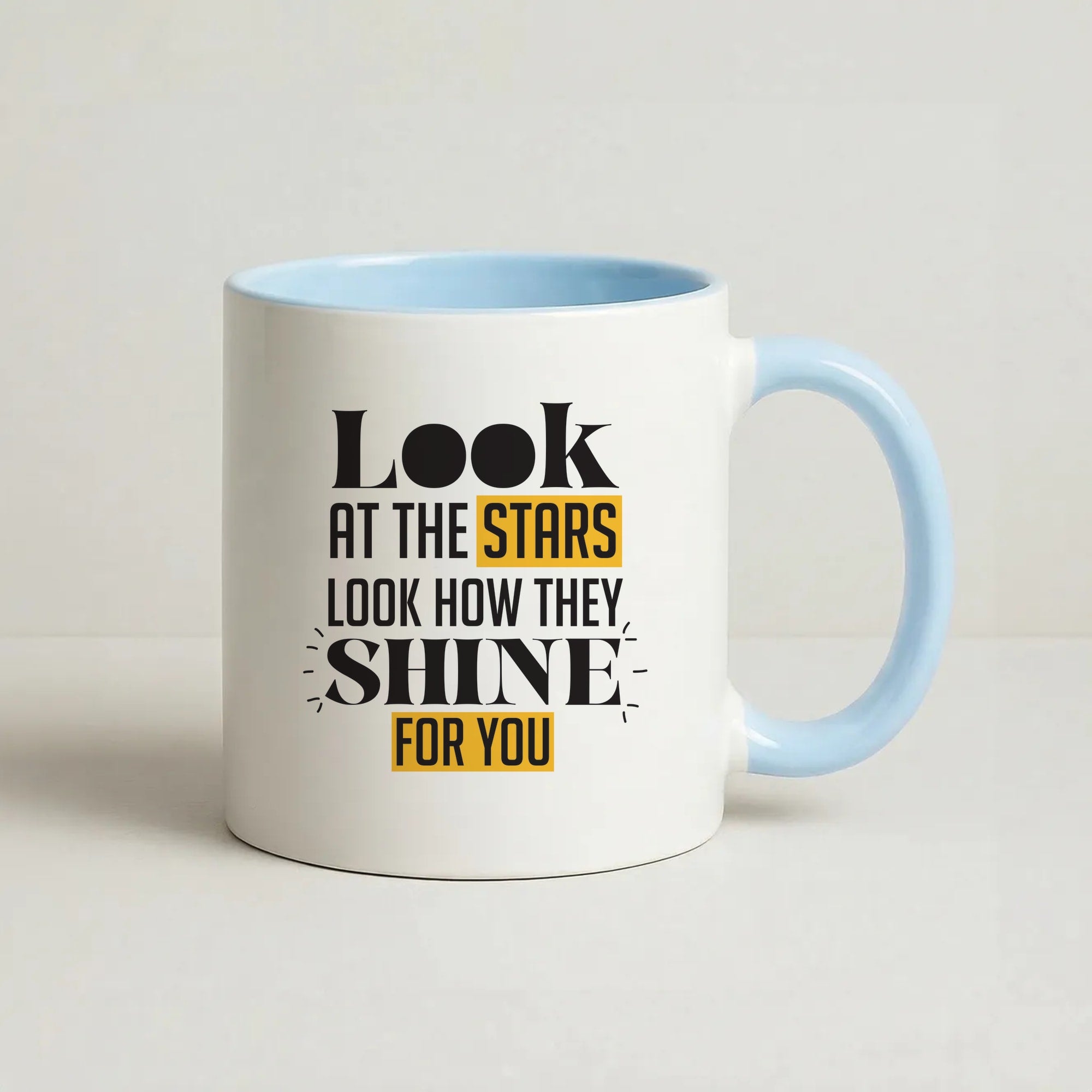 Look At The Stars Coffee Baby Blue Mug