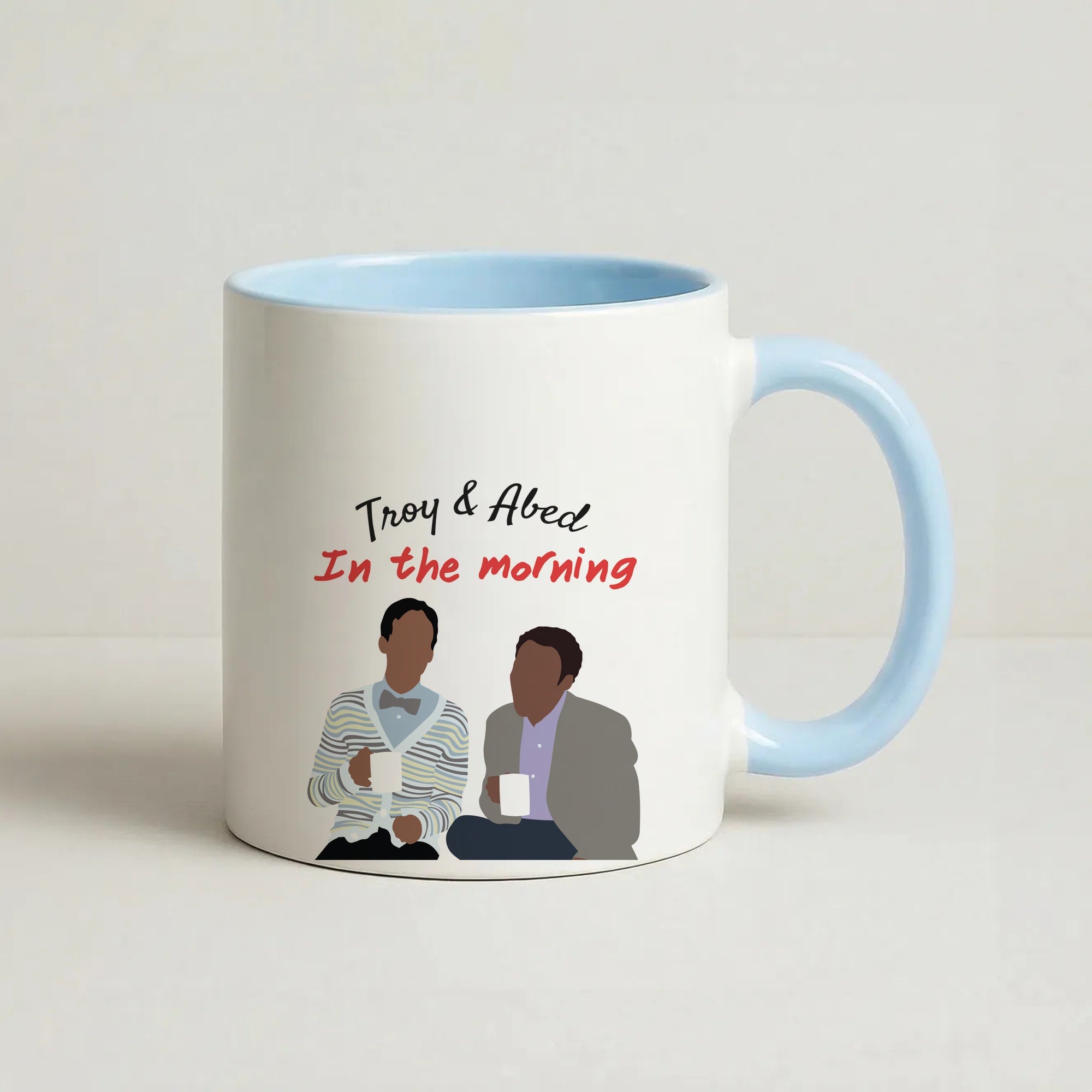 Troy And Abed In The Morning - Community Coffee Baby Blue Mug