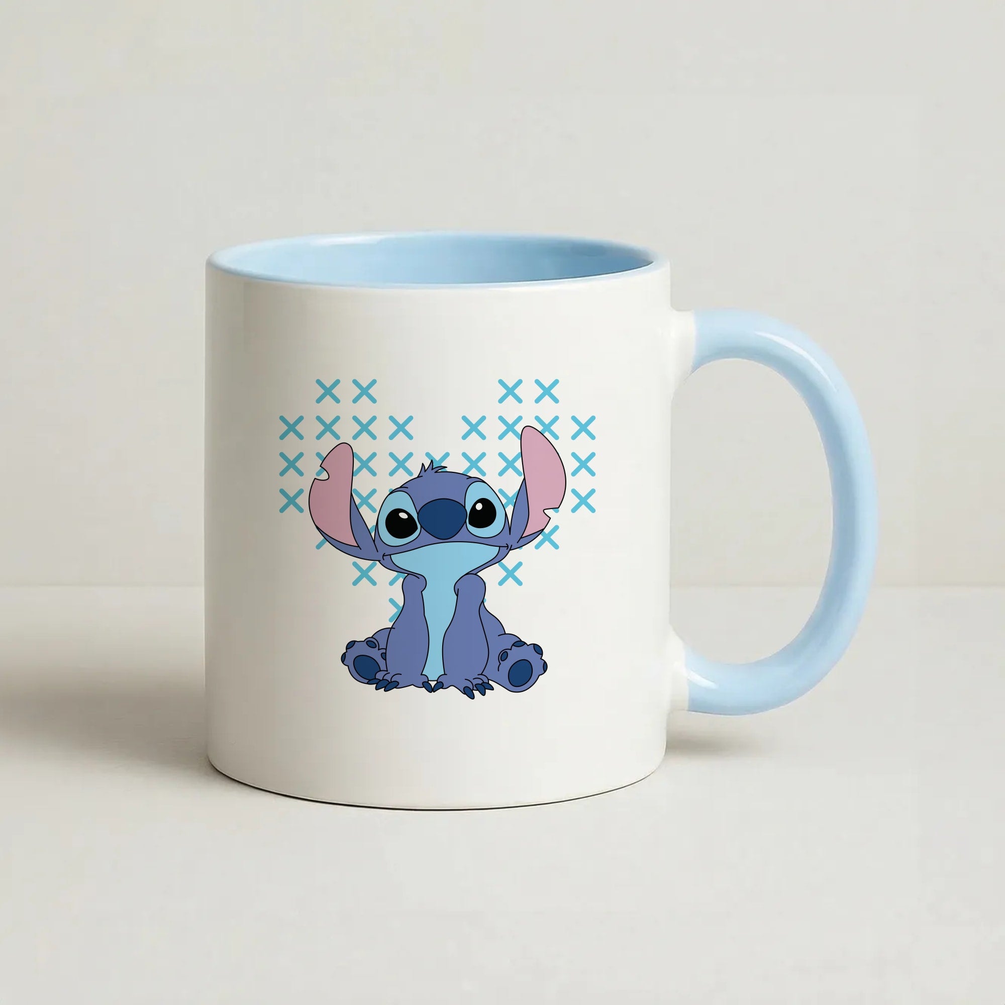 Blue Alien Hearts Coffee Baby Blue Mug
