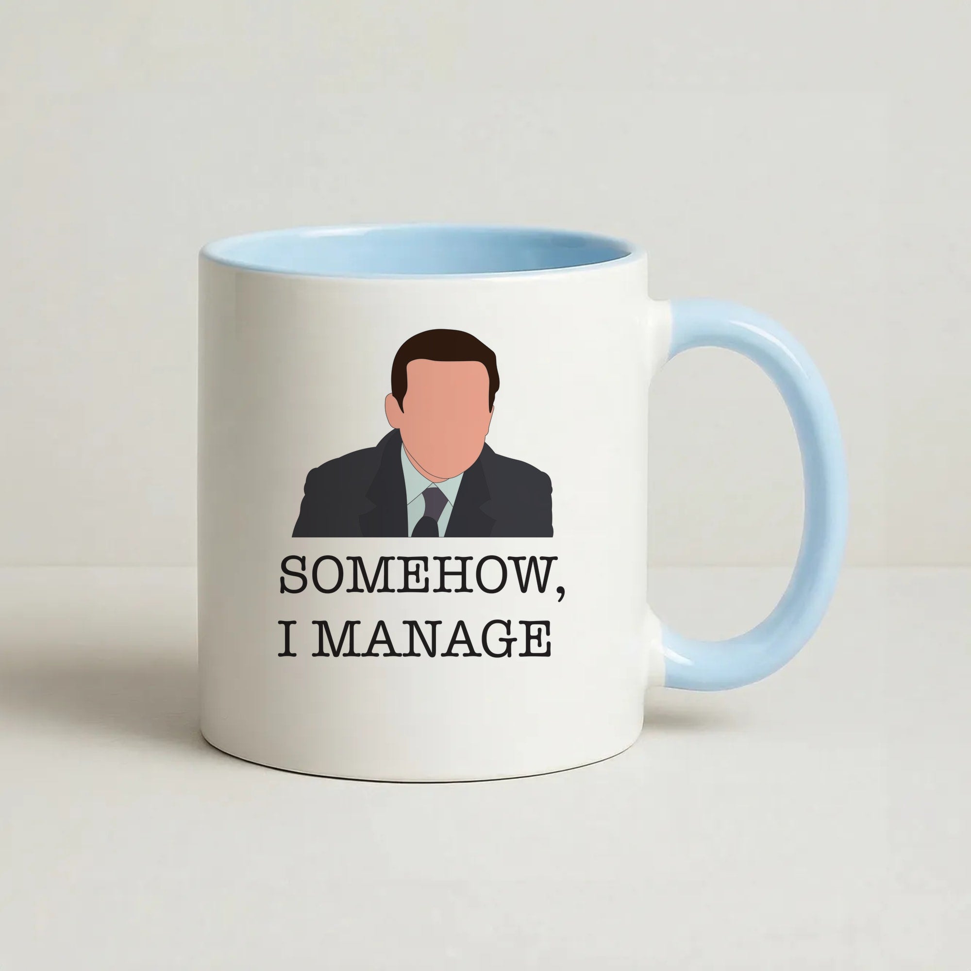 Somehow, I Manage Coffee Baby Blue Mug