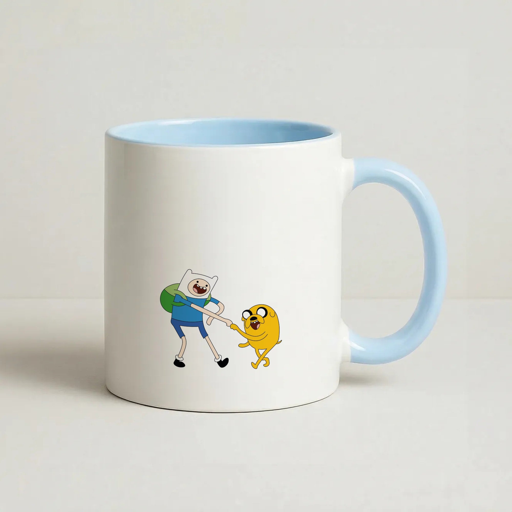 Jake The Dog And Finn The Human Coffee Baby Blue Mug