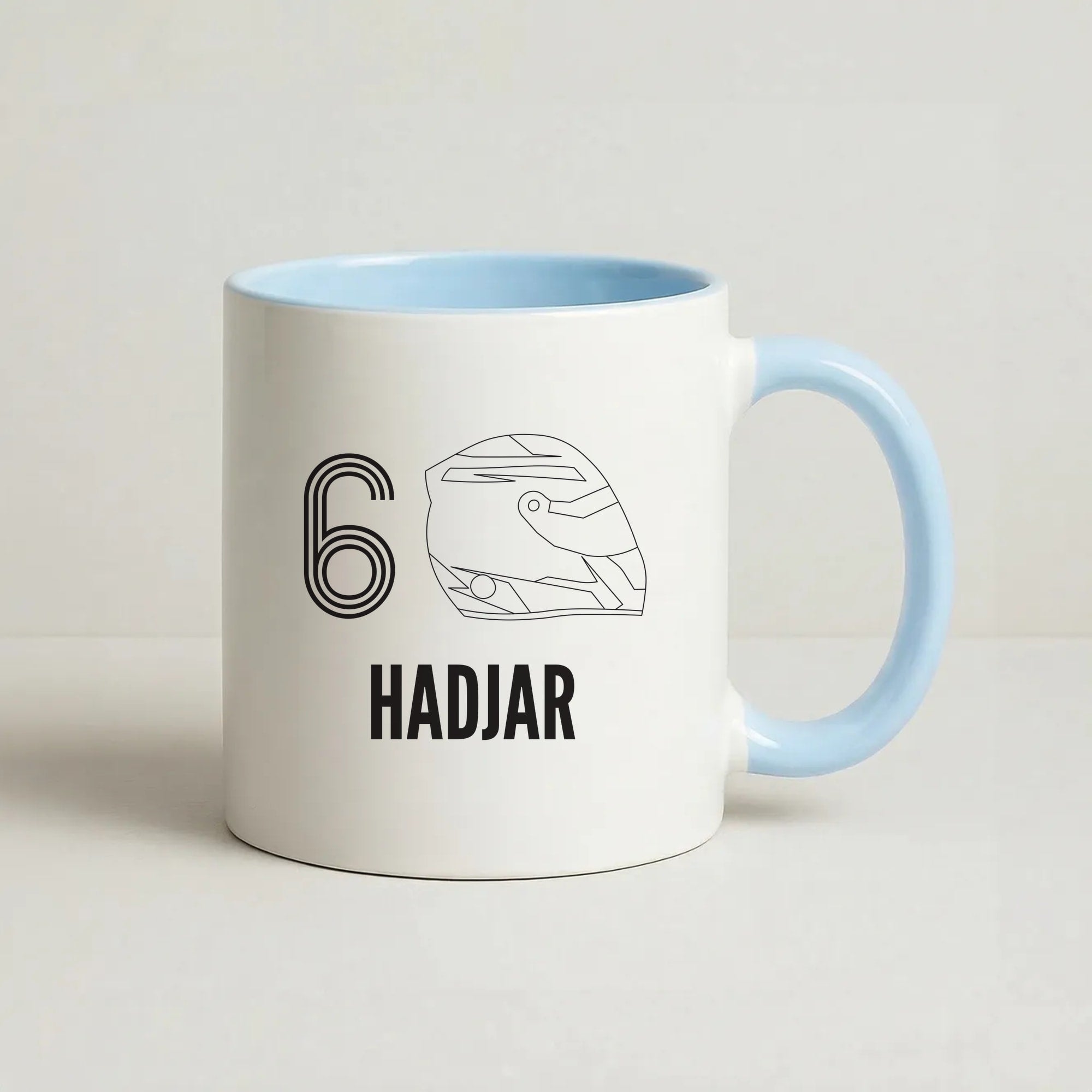 Hadjar Helmet 2026 Coffee Baby Blue Mug