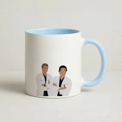 Two Doctors Arm Crossed - Grey's Coffee Baby Blue Mug
