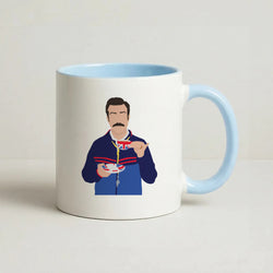 Ted Drinking Tea Coffee Baby Blue Mug