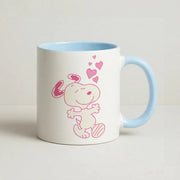 Cartoon Beagle Valentine Hearts Pattern Mug 3