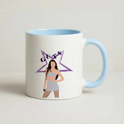 Dark Purple Olivia Coffee Baby Blue Mug