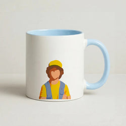 Faceless Dustin - Stranger Things Coffee Baby Blue Mug