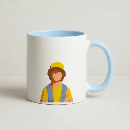 Faceless Dustin - Stranger Things Coffee Baby Blue Mug