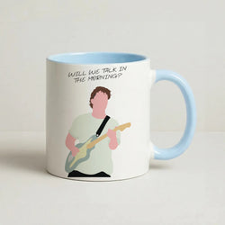 Will We Talk In The Morning Yellow Coffee Baby Blue Mug