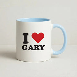 I Love Gary Coffee Baby Blue Mug