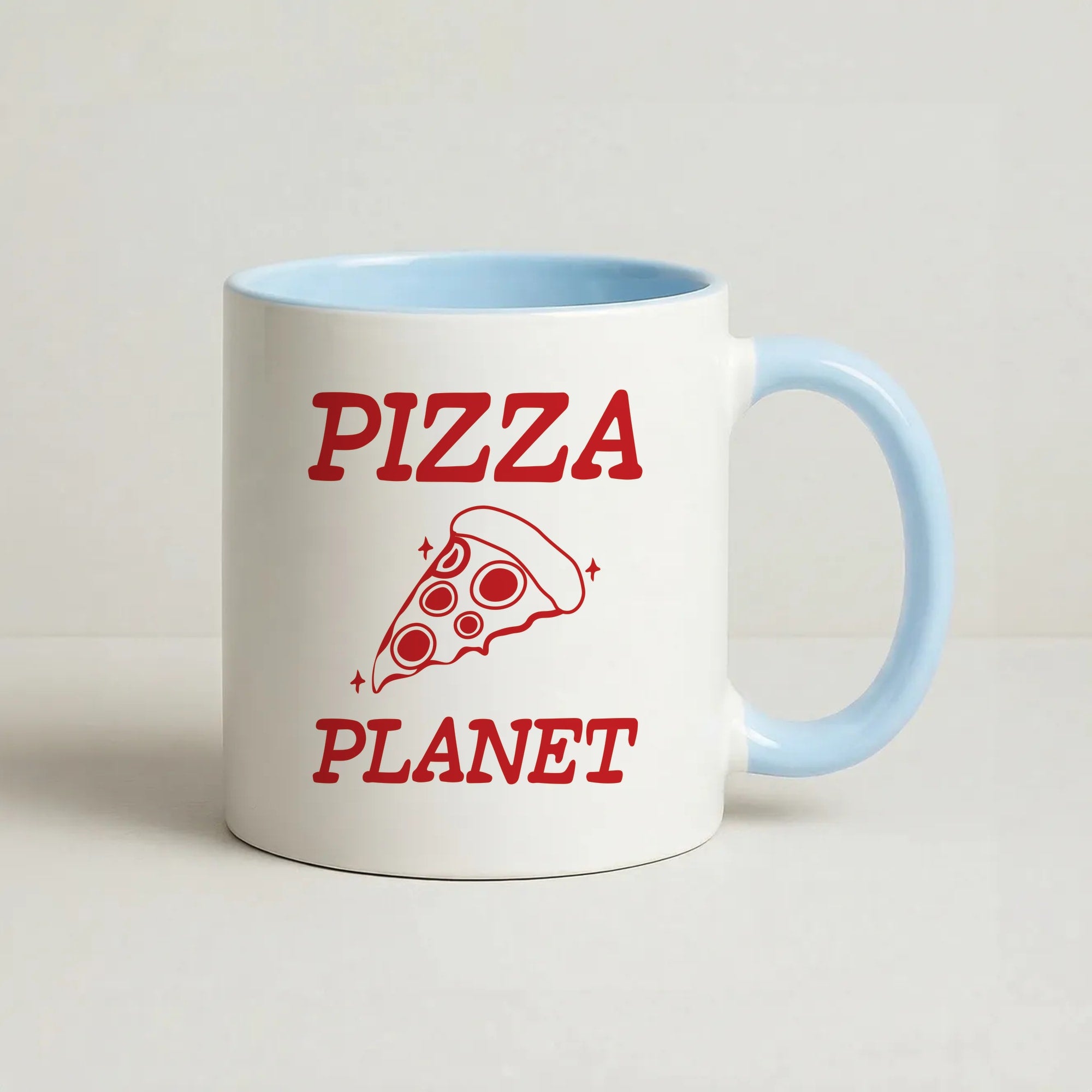 Retro Pizza Planet  Coffee Baby Blue Mug