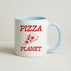 Retro Pizza Planet  Coffee Baby Blue Mug