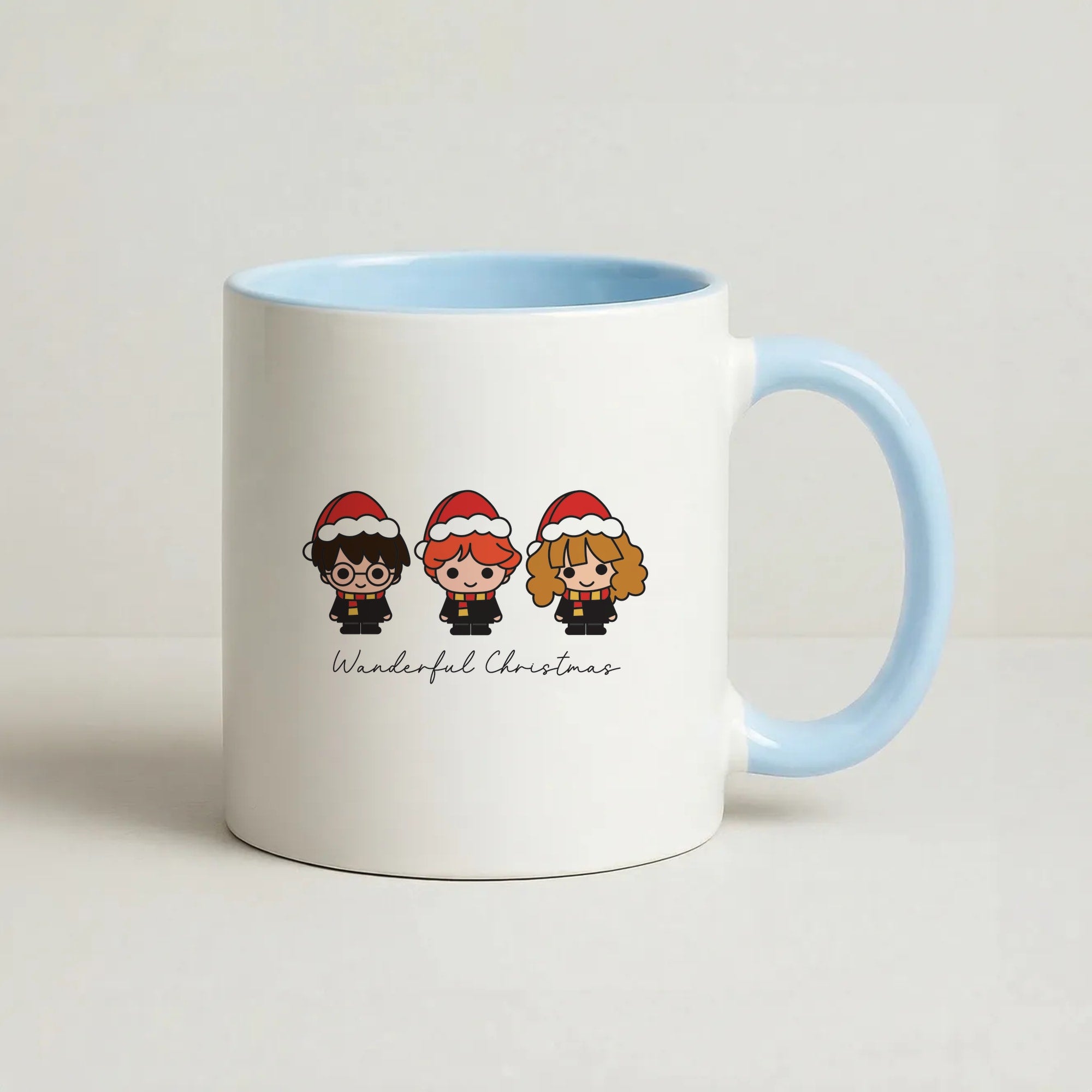 Wizards With Christmas Hats Coffee Baby Blue Mug