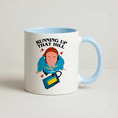 Running Up That Hill Coffee Baby Blue Mug