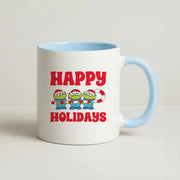 Happy Holidays Cute Green Aliens Mug 3