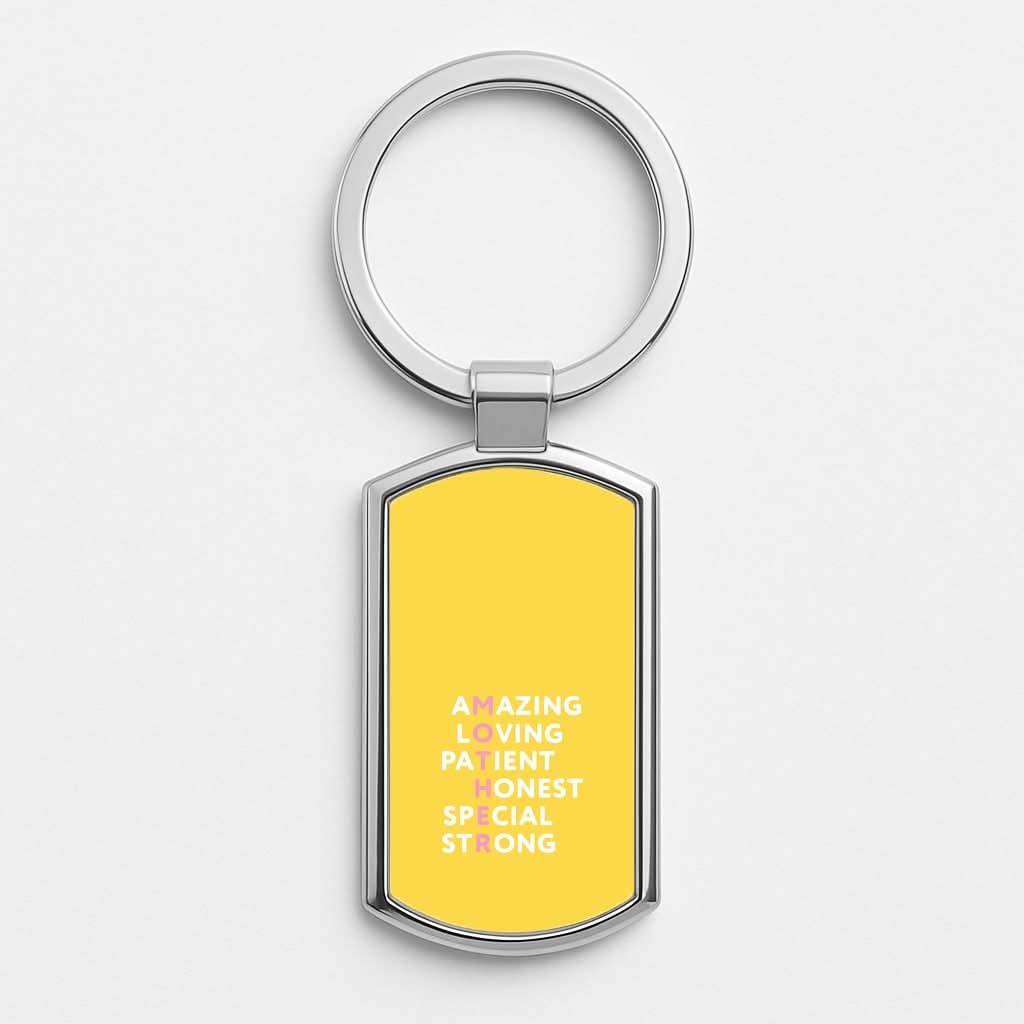 Mother Anagram Silver Metal Keyring