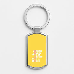 Mother Anagram Silver Metal Keyring