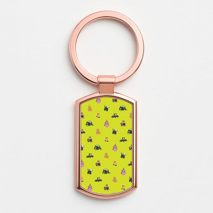 Halloween Plushies Pattern III - Halloween Rose Gold Keyring