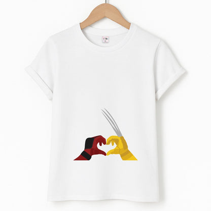 Red And Yellow Heroes Love Heart Unisex T-Shirt