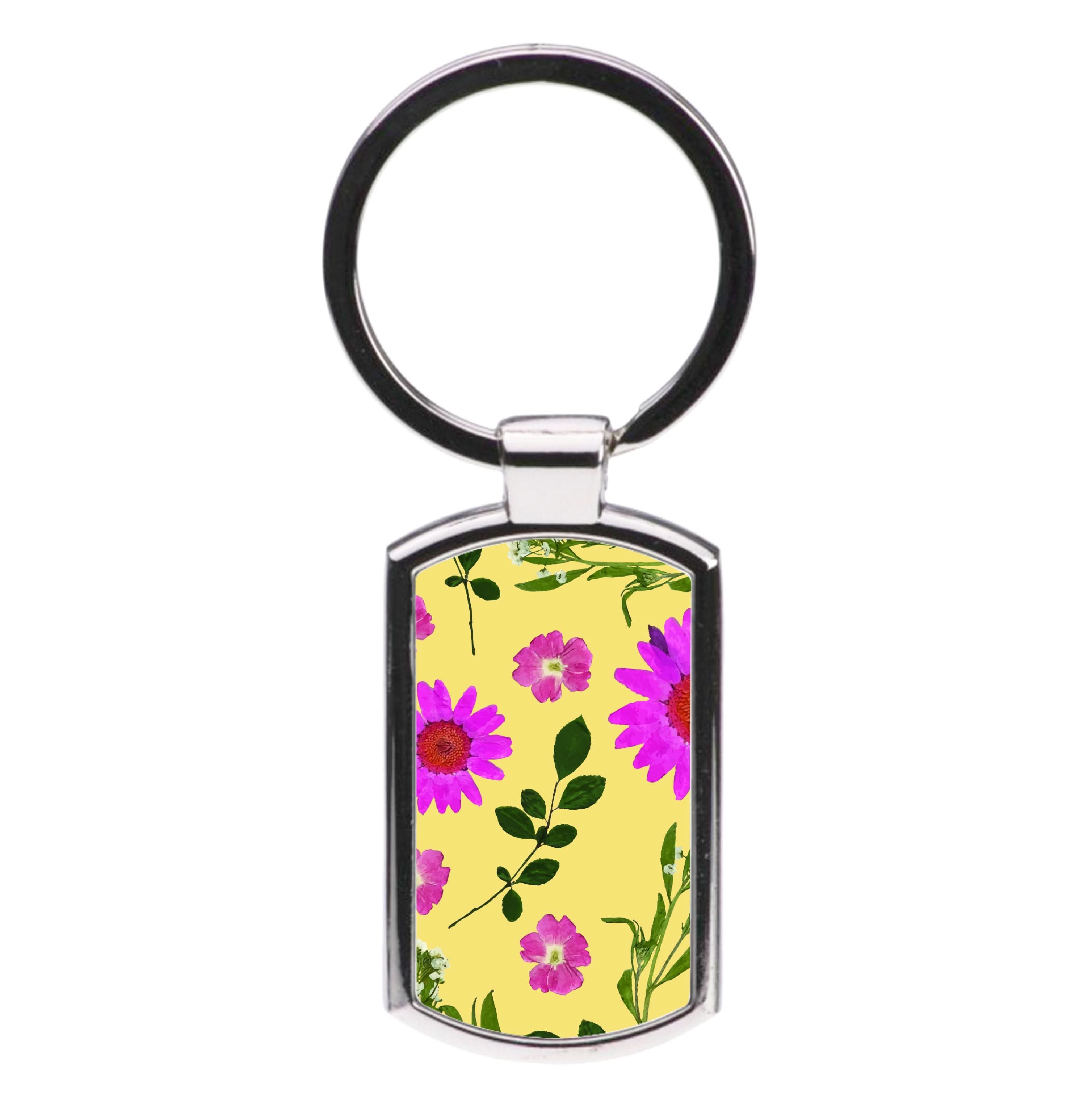 Pressed Plants Yellow Luxury Keyring