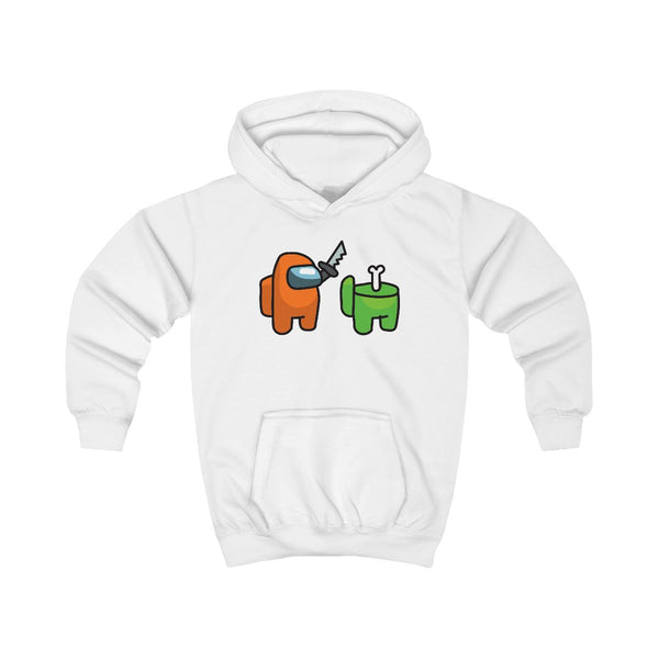 Among Gaming Killed Kids Hoodie White Front