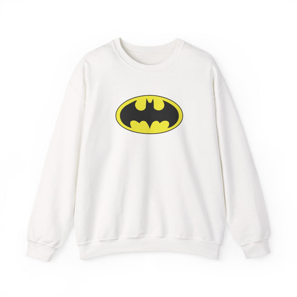 Black Bat Superhero Logo Sweatshirt White Front