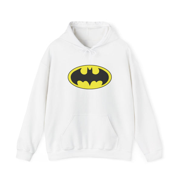 Black Bat Superhero Logo Hoodie White Front