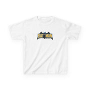 Yellow Bat Superhero Logo Kids T-Shirt 1